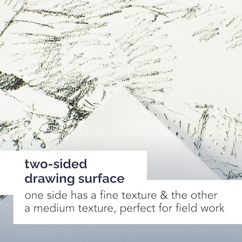 Canson Artist Series Field Drawing Book, Side Wire Bound, 9x12 inches, 60 Sheets - Professional Art Paper for Marker, Pen, Ink, Pencil