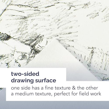Canson Artist Series Field Drawing Book, Side Wire Bound, 9x12 inches, 60 Sheets - Professional Art Paper for Marker, Pen, Ink, Pencil