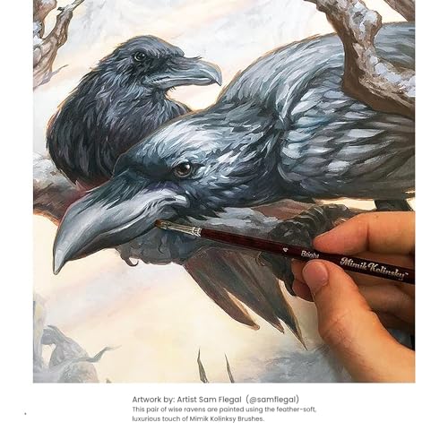 Creative Mark Mimik Kolinsky Watercolor Brush - # 4 Round - Long Handle Synthetic Paint Brush - Handmade in Germany - Synthetic Sable Paint Brushes for Professional Artists - Animal-Friendly - size: 4