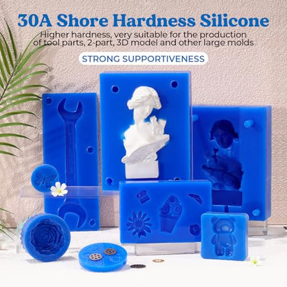 LET'S RESIN Silicone Mold Making Kit, 30A Liquid Silicone Rubber for Mold Making, 36oz Super Elastic Molding Silicone-Ideal for 3D Molds, Resin Molds, Silicone Molds, Perfect Replica - size: Middle-36oz