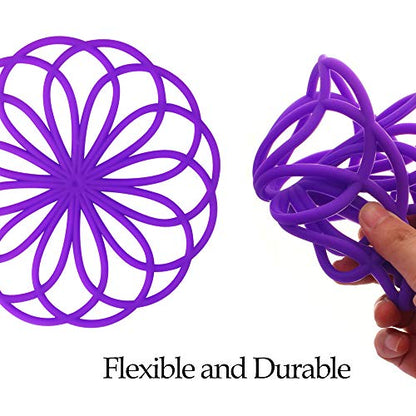 ME.FAN Silicone Trivet Mat - Kitchen Hot Pads for Pots & Dish - Insulated Teapot Trivet - Flexible, Durable, Non-Slip Large Coasters 3 Set Deep Purple - color: 3set-dark Purple