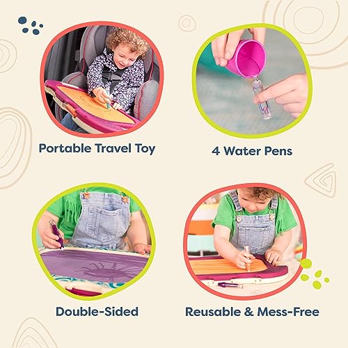 B. toys- Water Doodler- Creative Portable Drawing Board – Kids Water Painting Writing Doodle Board Toy – Perfect Travel Toys for Toddlers - color: Purple & Orange