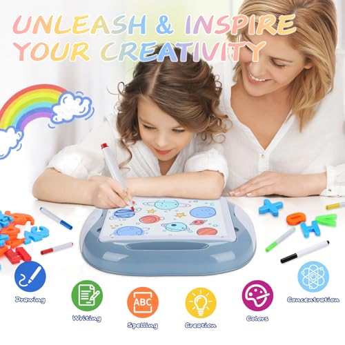 MAYESAR Magnetic Board for Kids, 1-2 Year Old Boy Gifts with Magnetic Letters and Numbers, Toddler Easel for Boy Birthday Christmas Gift (Blue) - color: Blue