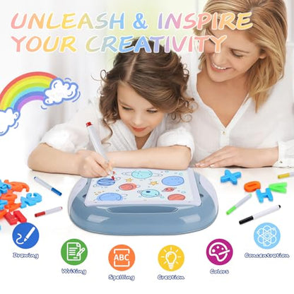 MAYESAR Magnetic Board for Kids, 1-2 Year Old Boy Gifts with Magnetic Letters and Numbers, Toddler Easel for Boy Birthday Christmas Gift (Blue) - color: Blue