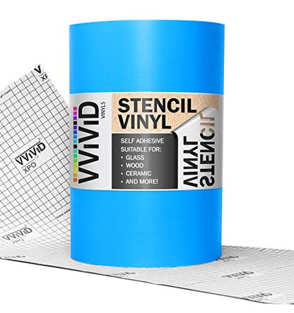 VViViD Blue Stencil Vinyl Masking Film with Anti-Bleed Technology (12" x 25ft) - size: 12" x 25ft
