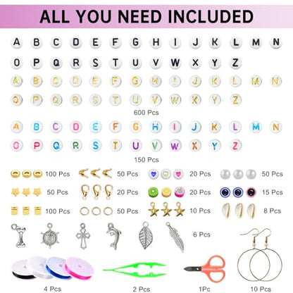Redtwo Friendship Bracelet Kit Concert Bracelets Merch, 2 boxs 7200pcs Clay Beads Jewelry Making Kit with Number Letter Beads Album Inspired Bracelets Gift for Girls Kids Teen Crafts - color: 24 Colors 7200pcs