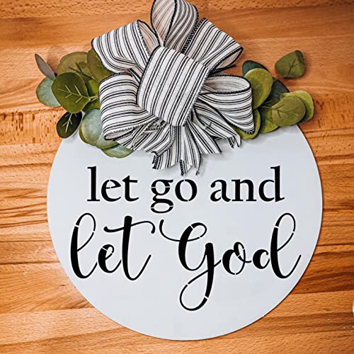 Round Christian Stencils 12” Religious Faith Stencil Jesus Plastic Stencils for Painting on Wood Canvas Mat Door Hanger - style: Christian