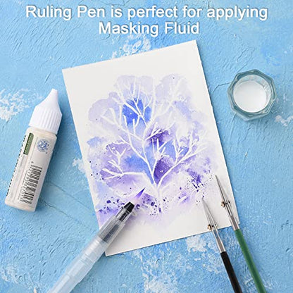 Ruling Pen for Masking Fluid, Designed for Cartography, Calligraphy, Fine Line Drawing and Technical Drawings, Suitable for Use with Masking Fluid, Drawing Ink, Indian Ink and Gouache - color: Black, style: Traditional