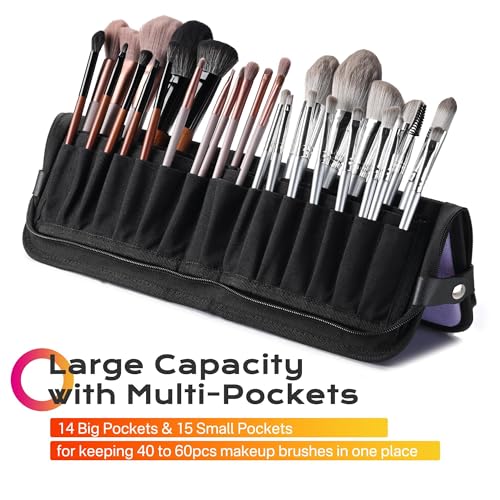 BYOOTIQUE Makeup Brush Holder Bag Foldable Cosmetic Case ForgetMeNot Purple - color: ForgetMeNot Purple