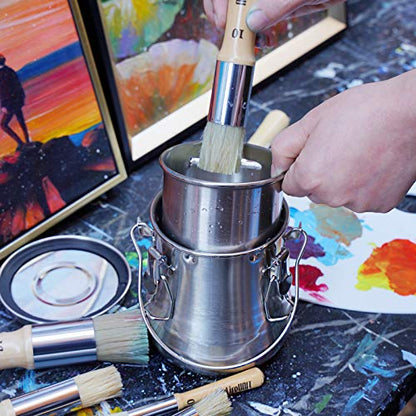 MyLifeUNIT Paint Brush Cleaner, Airtight Stainless Steel Brush Holder for Painting, 23.7 oz/Large - size: Large