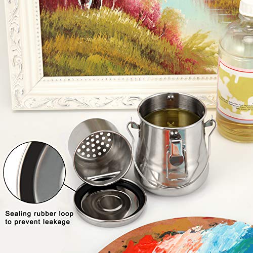 MyLifeUNIT Paint Brush Cleaner, Airtight Stainless Steel Brush Holder for Painting, 13.5oz/Medium - size: Medium