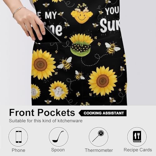 Cooking Apron for Adults with Pockets, Waterproof Oil Resistant Bib for Kitchen Restaurant BBQ Baking - color: Style (337)