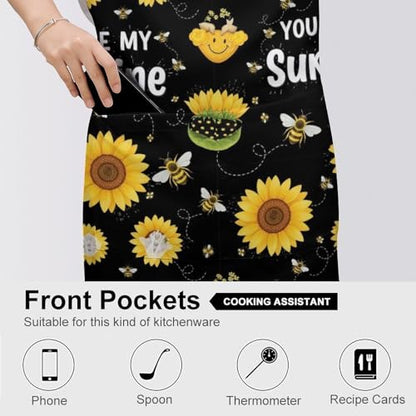 Cooking Apron for Adults with Pockets, Waterproof Oil Resistant Bib for Kitchen Restaurant BBQ Baking - color: Style (337)
