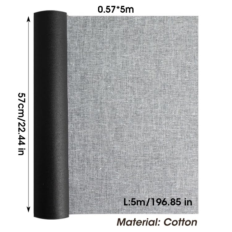 Cotton Canvas Roll, Cotton Canvas Roll for Painting Primed Multicolor 0.57x5M(Black Cotton) - color: Black Cotton