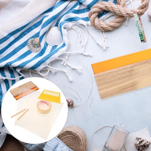 SUPVOX Screen Printing Kit 10pcs DIY Fabric Ink Squeegee Scraper Set for Handmade Silk Screen Printing Crafts Starter Supplies