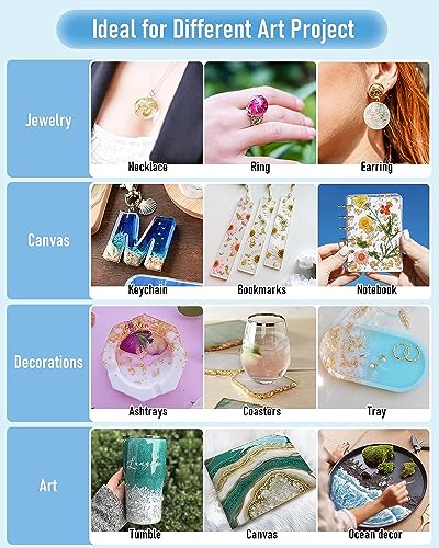 Nicpro UV Resin Kit 4000g, Large Crystal Clear UV Cure Epoxy Resin Supplies, Low Odor & Quick Curing Transparent Solar Activated Glue for Jewelry Making, Handmade DIY Craft, Coating and Casting - size: 4000 g