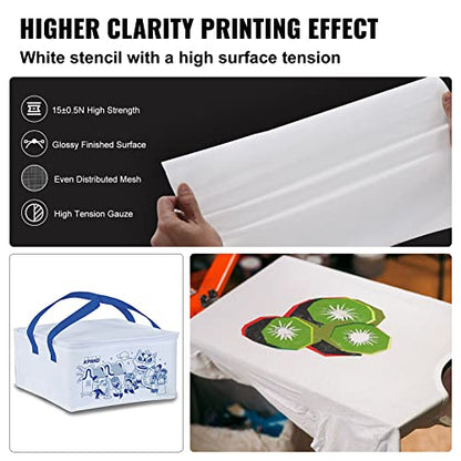 VEVOR Screen Printing Kit, 6 Pieces Aluminum Silk Screen Printing Frames, 10x14inch Silk Screen Printing Frame with 156 Count Mesh, High Tension Nylon Mesh and Sealing Tape for T-Shirts DIY Printing - size: 10x14inch-6