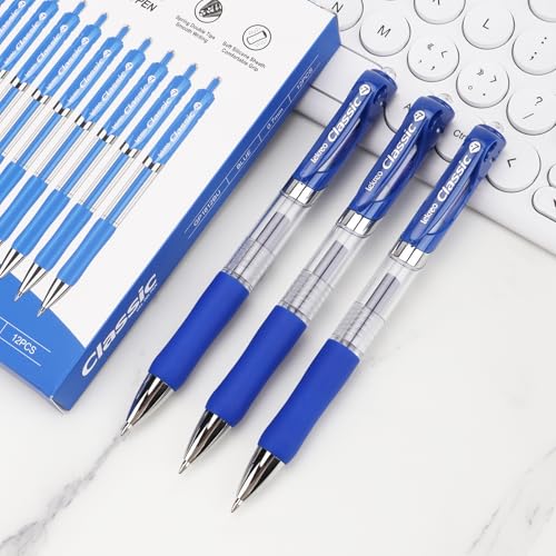 Classic Retractable Gel Roller Pens, 0.7mm Fine Point, Blue Ink (Blue Ink - 12 Packs) - color: Blue Ink - 12 Packs