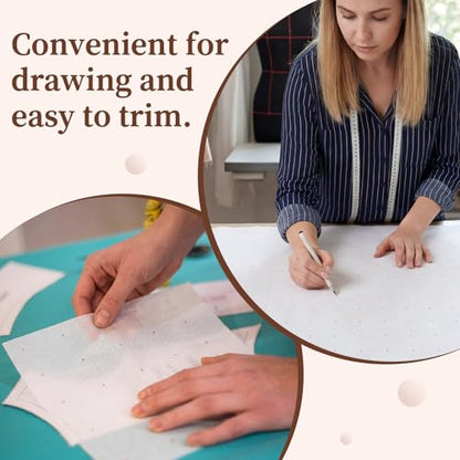Tosstuki 24 Inches X 20 Yards Non Woven Precut Pattern Drafting Paper for Sewing Copying Altering Designing Embroidery Marking Tracing Paper for Sewing Patterns Dressmaking (Regular Styles) - size: 24 Inches X 20 Yards, style: Regular Styles