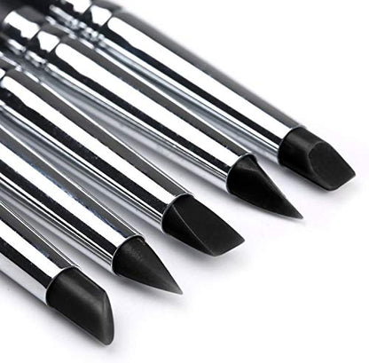 5-PACK Silicone Brush Pens,Paint Brush Set,Clay Sculpting Tools for Shaping Modeling Smoothing Pottery Decorating Pastel Blending Masking Fluid Nail Art Work