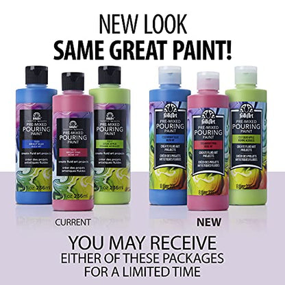 FolkArt Pre-Mixed Acrylic Pouring Paint, 8 oz, Green - color: Green