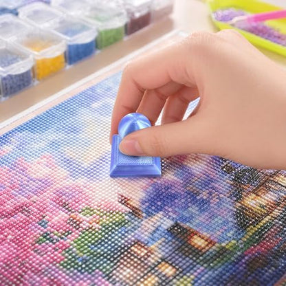 Diamond Art Painting Embossing Roller 3D Printing Diamond Art Painting Seal Press Diamond Art Painting Roller Tool Set for Multi-Color Square & Circular Drills (Lavender Purple) - color: Lavender purple