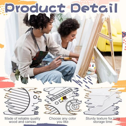 Sherr 108 Pcs 12 Set Retro Time Sip and Paint Kit for Adults 8''x10'' Pre Drawn Canvas to Paint DIY Acrylic Painting Kit Pre Printed Canvas for Date Night 80s 90s Party Team Building - style: Retro Time