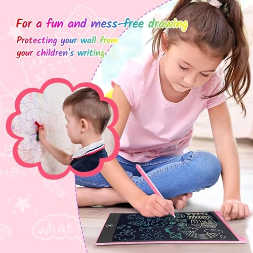 TECJOE 10 Inch 2 Pack LCD Writing Tablet, Colorful Doodle Board Drawing Tablet for Kids, No Mess Toddler Travel Learning Toys, Christmas Birthday Gifts for 3 4 5 6 7 8 Year Old Boys Girls Preschooler - color: Blue Pink