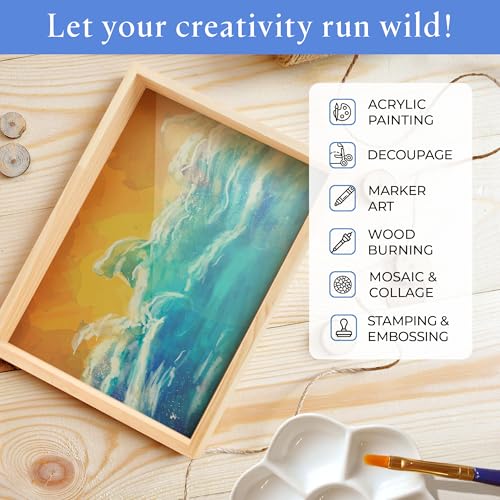 Painting Panels 6 x 24 x 1-1/2-inch, Pack of 4 Blank Wooden Signs for Crafts, Wood Cradled Panels for Home Decor, by Woodpeckers - size: 6 x 24 x 1-1/2 inch