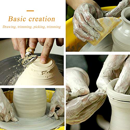 8 Pieces Pottery Tools, Clay Tools, Cay Sculpting Tool for Beginner Level Pottery and Smoothing, Cleaning, Carving, Shaping and Sculpting - color: Wood Color