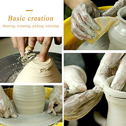 8 Pieces Pottery Tools, Clay Tools, Cay Sculpting Tool for Beginner Level Pottery and Smoothing, Cleaning, Carving, Shaping and Sculpting - color: Wood Color