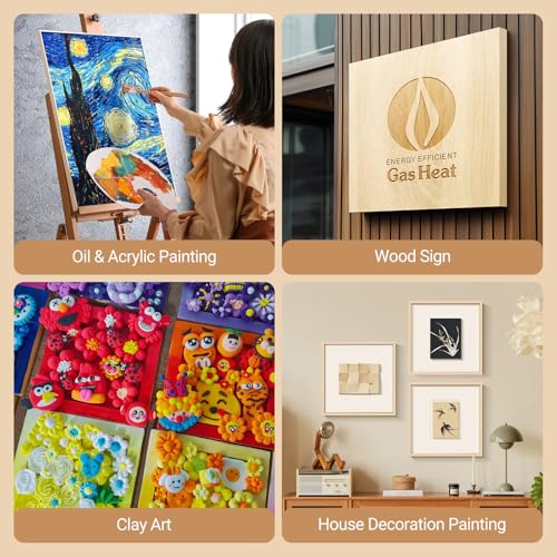 HANSILKHANSILK 16x16 Inch Wood Canvas Panels 6 Pack – Unfinished Wooden Art Boards for Acrylic, Oil & Mixed Media Painting, DIY Craft Projects for Artists, Beginners & Students - size: 16*16-3