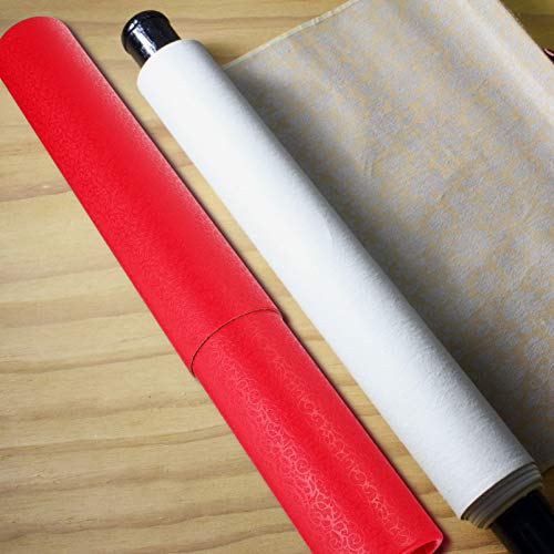 Poster Carrying Case Paper Drawing Mailing Tubes Shipping Calligraphy Painting Document Tubes Pull out Artwork Poster Blueprints Tube Holder Red Construction Paper Roll - color: Red 2, size: 35X6cm