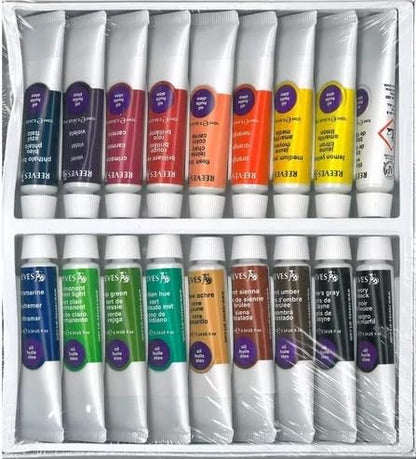 Reeves 18-Pack Oil Color Tube Set, 10ml - size: 18 Tubes, style: Oil Colour