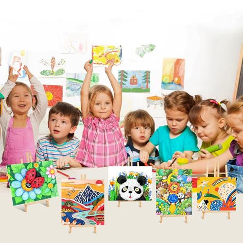 ESRICH 16 PCS 11.8" Wood Easels,Tabletop Easel for Painting,Painting Party, Displaying Canvases, Kids Student Table School Desktop, Portable Canvas Photo Picture Sign Holder - style: 11.8"-16P