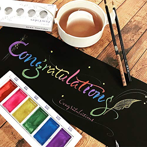 Kuretake GANSAI TAMBI 6 colors, 3 pack set, STARRY, PEARL, GEM, Watercolor Paint Set, Gold, Silver, Glitter, for Professional, Artist, Made in Japan - style: 3 pack set