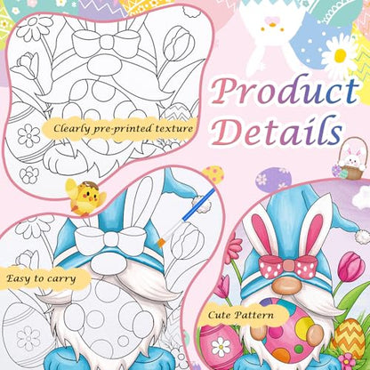 Anseal 12 Packs Pre Drawn Canvas to Paint, 5" X 7" Pre Printed Canvas for Kids, Pre Stretched Canvas Outline Painting Boards for Beginners, Students, Party Favor (Easter) - color: Easter