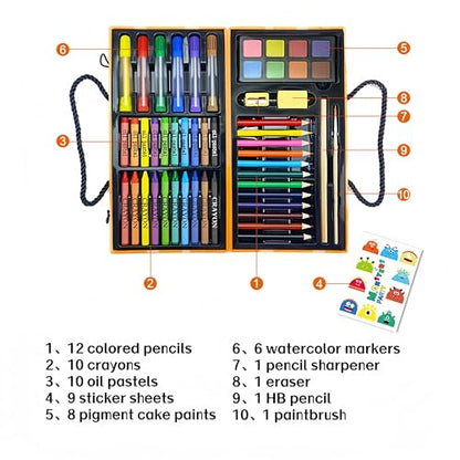 AmazeCat 59-Pack Deluxe Drawing Art Set,Art Supplies, Crafts Drawing Painting Kits Christmas Birthday Gifts for Teens Girls Boys Kids Adults Artists - color: Blue
