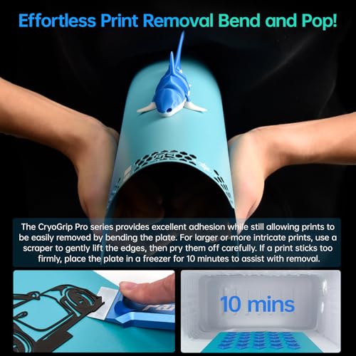 BIQU Cryogrip Pro Glacier 235x235MM Build Plate for Adventurer 5M/5M Pro, Ender-3/V3/Pro/V2 Neo, Creality-K1/K1C, Ender-5/5 Pro, Kobra Neptune 3 Pro, etc. 3D Printers Double Sided Fine Textured Plate - style: Glacier(235×235MM)