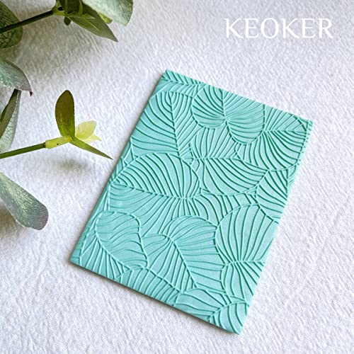 Keoker Polymer Clay Texture Sheets, Clay Texture Mat for Making Earrings Jewerly, Polymer Clay Earrings Tools (Leaf A) - color: Leaf A