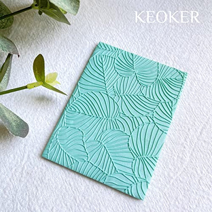 Keoker Polymer Clay Texture Sheets, Clay Texture Mat for Making Earrings Jewerly, Polymer Clay Earrings Tools (Leaf A) - color: Leaf A