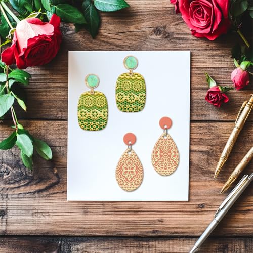 CHGCRAFT 16 Pcs Divination Mandala Pattern Polymer Clay Texture Sheet Bohemian Patterns Rubber Clay Texture Mat for Polymer Clay Making Earrings Jewelry DIY Crafts 4 × 2.5 Inch - style: Divination Pattern