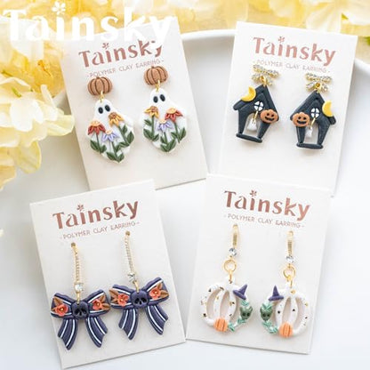 Tainsky Halloween Clay Cutters - 21 Shapes for Polymer Clay Cutters for Earrings（E） - color: Set E