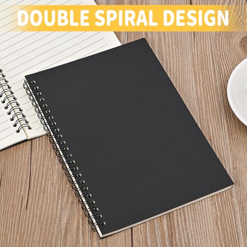 BoAn Spiral Notebook 2 Pcs 8.3 Inch x 11.2 Inch A4 Notebook 76 Pages/ 38 Sheets Soft Cover Spiral Notebook Journal Sketchbook Soft Kraft Cover Sheets for Students Office Business - size: 8.3" x 11.2"