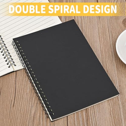 BoAn Spiral Notebook 2 Pcs 8.3 Inch x 11.2 Inch A4 Notebook 76 Pages/ 38 Sheets Soft Cover Spiral Notebook Journal Sketchbook Soft Kraft Cover Sheets for Students Office Business - size: 8.3" x 11.2"