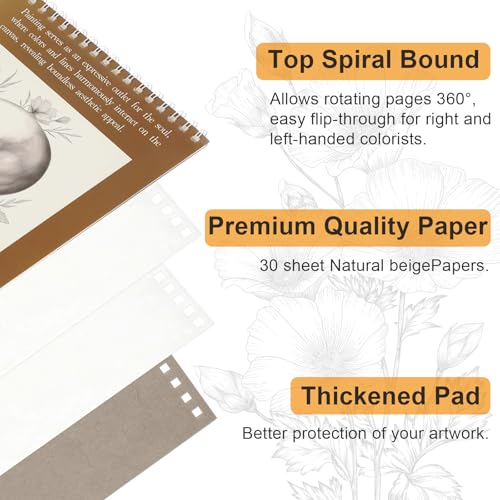 CSH 10 Pack Artist Sketch Book, 30 Sheets, 9x12 Inches, Brown Cover, for Pencil Crayon Charcoal Chalk Gouache, Spiral Bound Drawing Pad