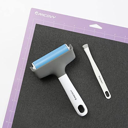 Brayer Roller & Mat Remover Tool Tweezers Set for Cricut/Silhouette/Brother and T-Shirts Heat Transfer Projects Printing Making | Brayer for Cricut/Silhouette/Brother Crafting Printmaking/T-Shirts Heat Transfer Projects