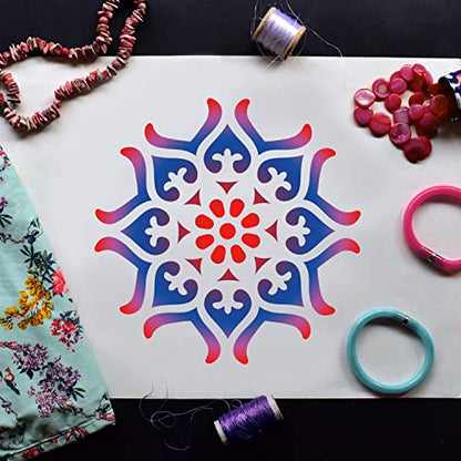 64 Pieces Stencils for Painting, Small Reusable Mandala Dot Stencil, Art Craft Template for Painting on Wood, Wall, Fabric, Rock, Chalkboard, Sign, DIY Art Scrapbook Projects(Mandala) - style: Mandala