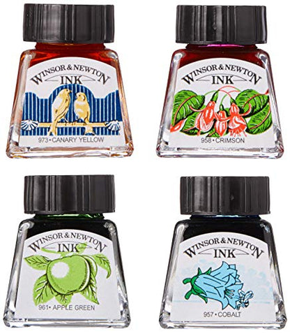 Winsor & Newton Collection Drawing Ink Set, Vibrant Tones, 0.5, Set of 4 - style: Vibrant Tones