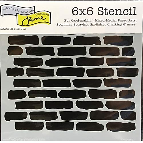 The Crafter’s Workshop - Reusable Stencil for Painting and Crafts – Classic Brick Texture for Journals, Walls, and Art – 2 Pk, 6" x 6" – Micro Bricks/Bricks 6x6 - style: Micro Bricks / Bricks 6x6